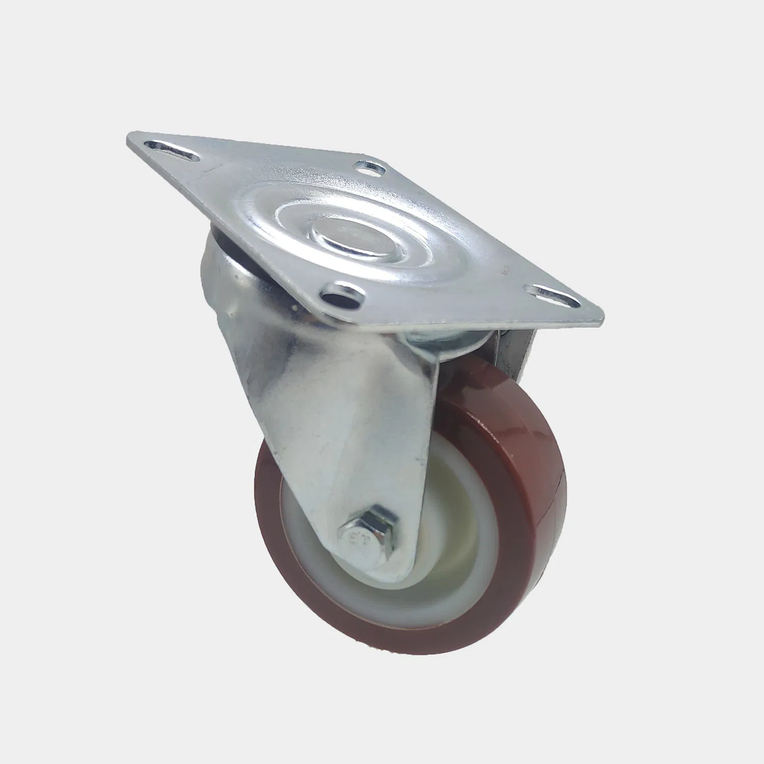80/100/125/160 mm Europe Medium PU Nylon Center Top Plate Swivel 3.0mm Fork Thickness Caster Wheel