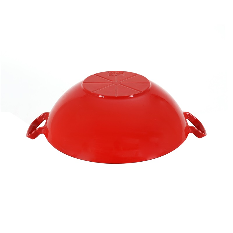 Wholesale 32cm Traditional Chinese Cast Iron Wok with Double Handle Wok