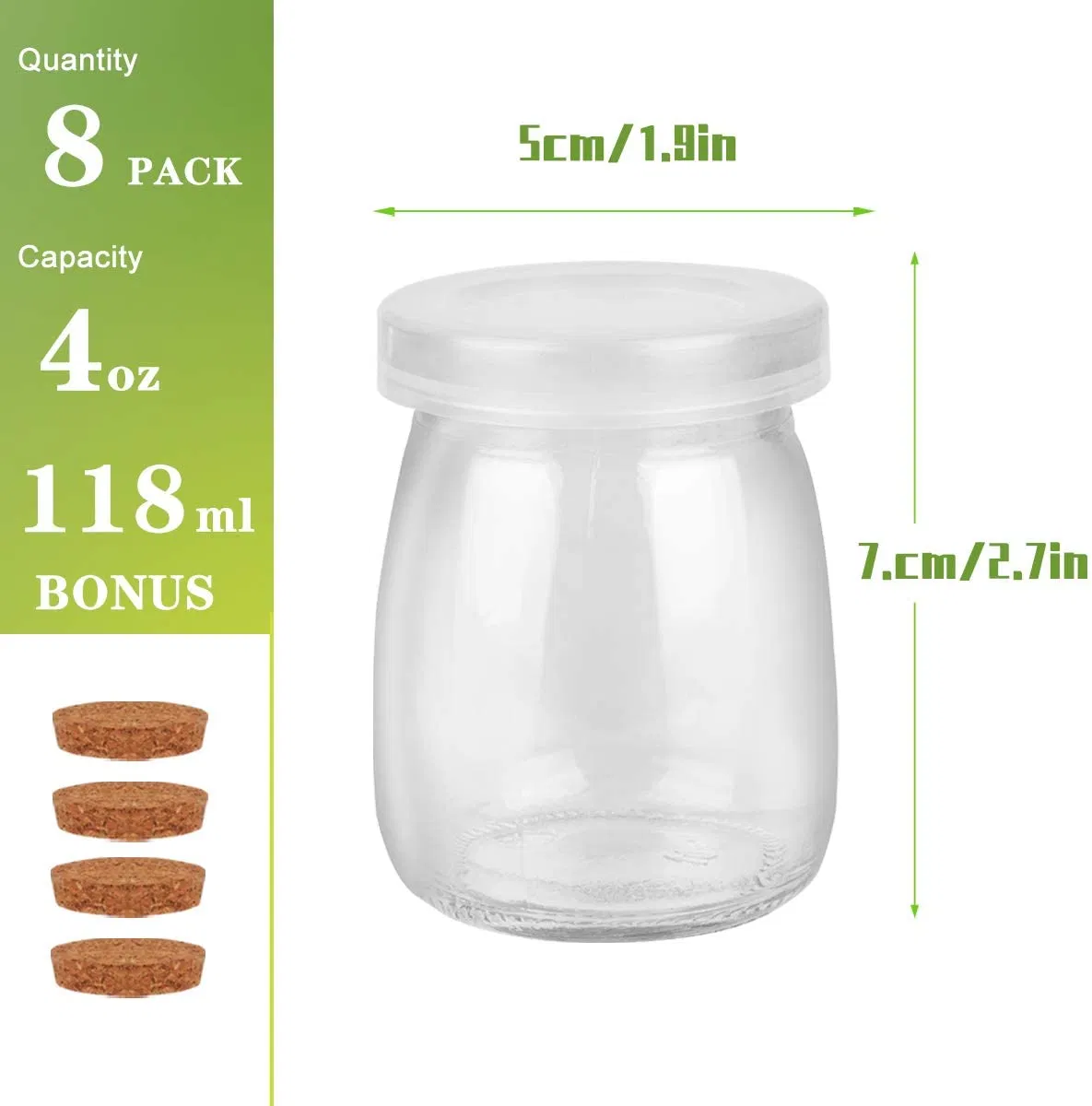 Стеклянная банка с крышкой для пудинга и молока