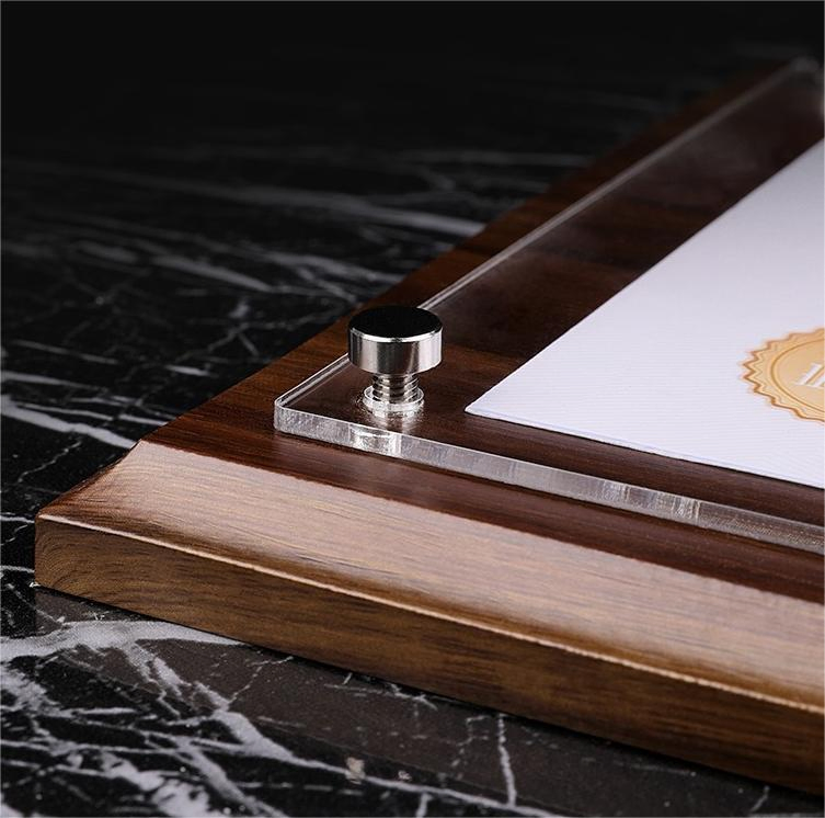 11X14 A3 A4 Custom Plexiglass Awards Frame Screw Down Holds Certificate Plaque Certificates Wood Floating Acrylic Plaque