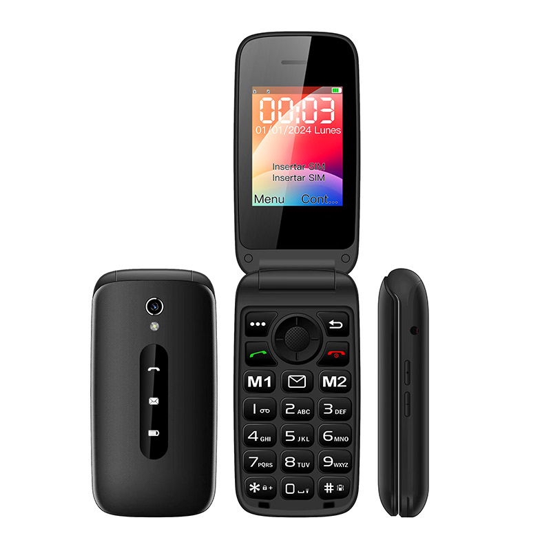 Uniwa F249L Wholesale Single Screen 4G Volte Fashion Torch Flip Keypad GSM Mobile Feature Phone with Sos Button for Seniors