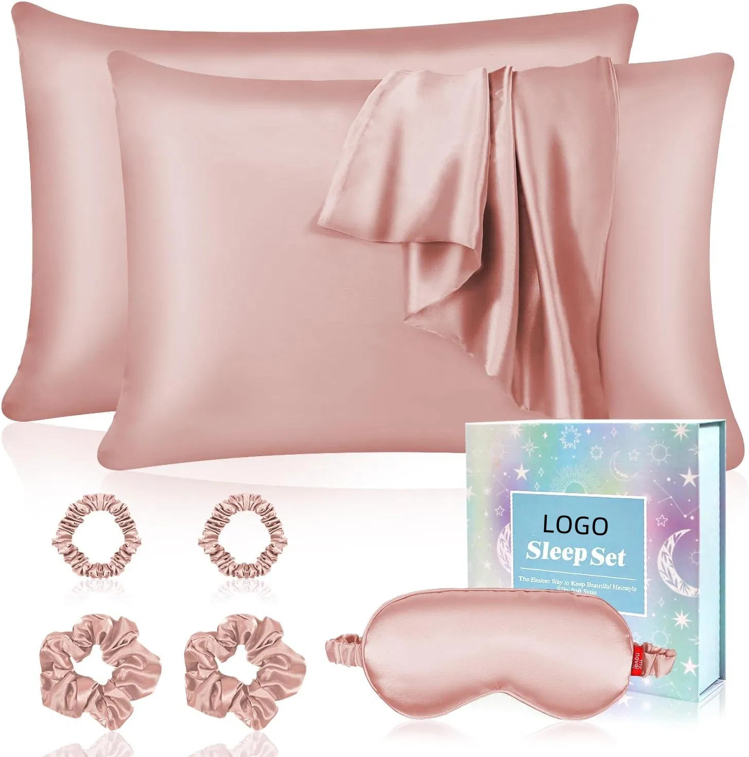 Satin Pillowcase Gift Set with Eyemask, Scrunchie