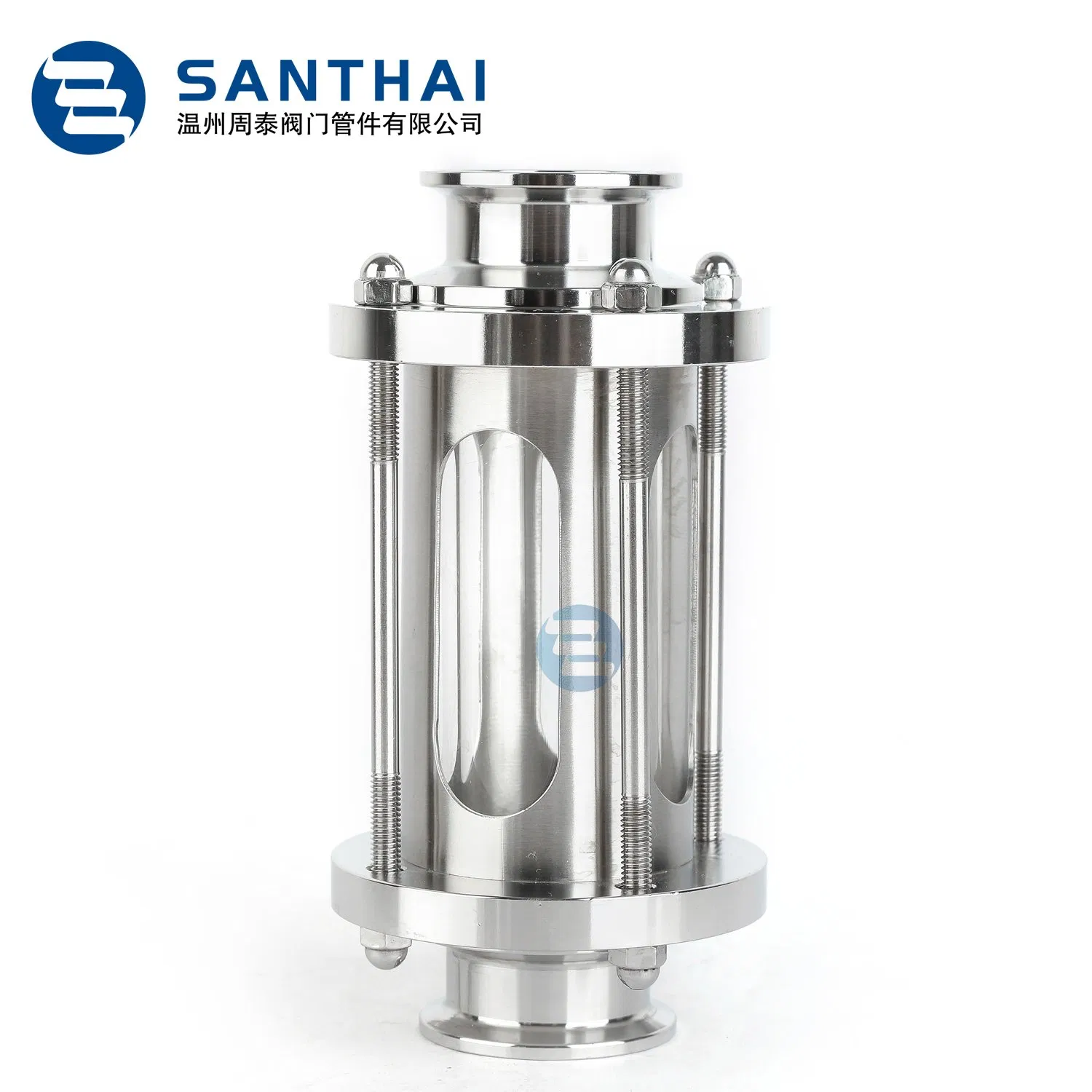 Tempered Glass Union Sight Tube Fitting for DN10-DN150