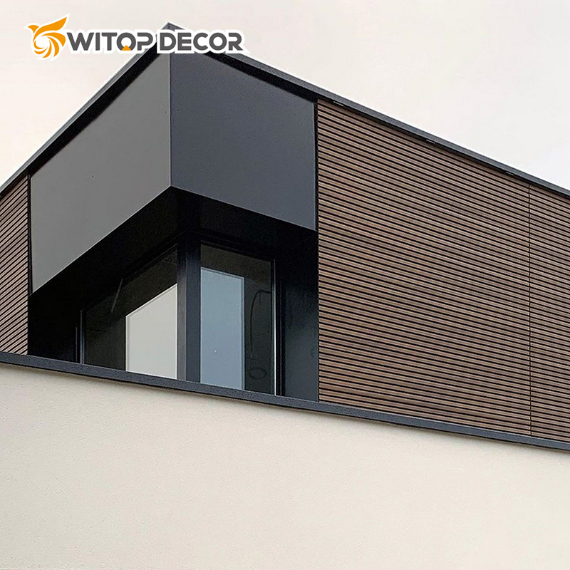 Waterproof Wooden Plastic Composite WPC Cladding Board 3D Fluted Wall Panel