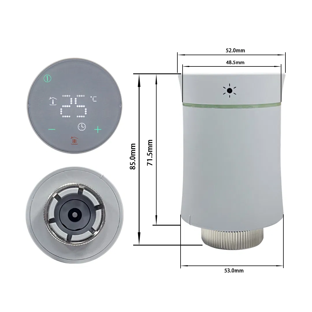 Adjustable Programmable Tuya WiFi Zigbee Wireless Room Automatic Trv Thermostatic Radiator Valve