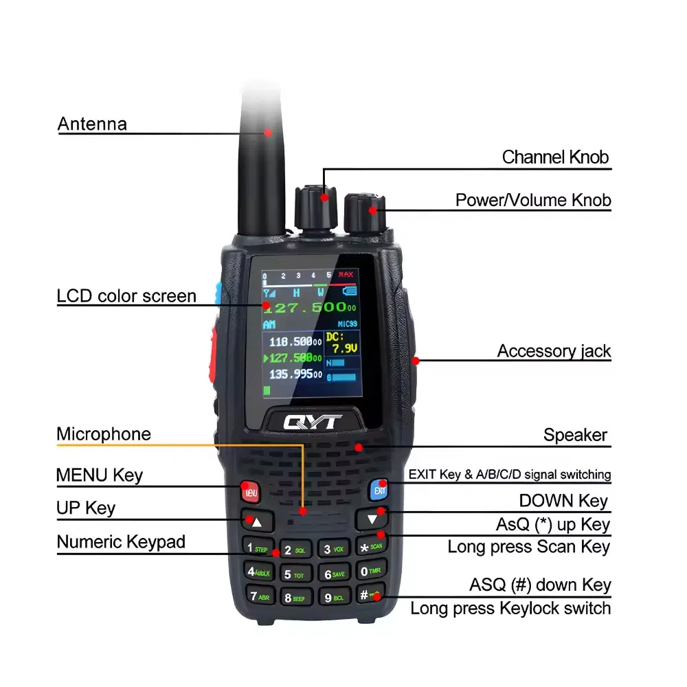 Портативная рация Qyt KT-A16 Air Band 6Вт, 200 каналов