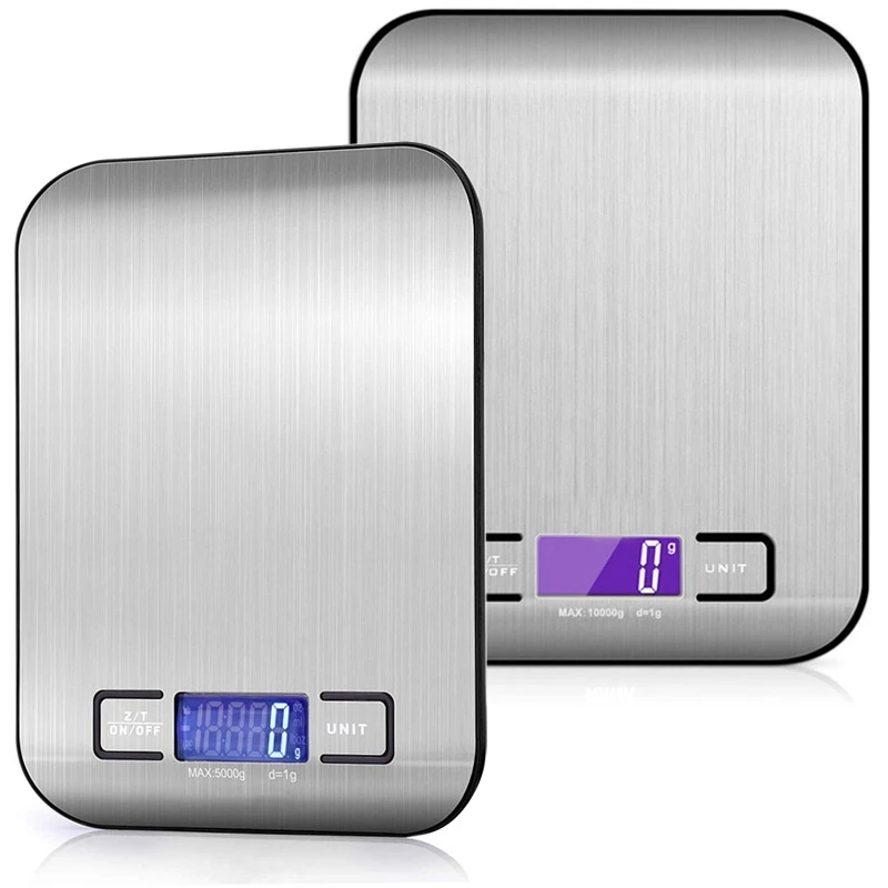 Digital Kitchen Scale 5kg/10kg Food Scale Stainless Steel Electronic Balance Measuring Grams Scales for Cooking Baking