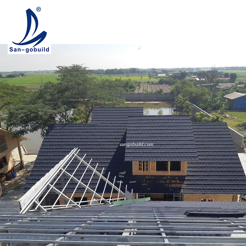 Genteng Roofing Sheet Galvalume Stone Color Coated Roof Tiles