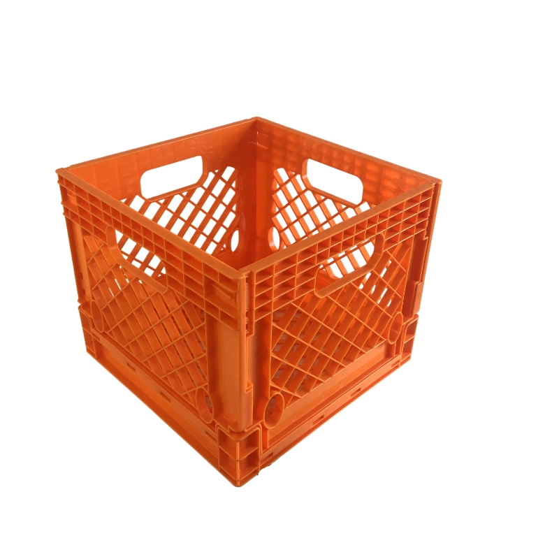 Customizable Factory PP Plastic Folding Container Recyclable Mesh Style Milk Crate for Storage