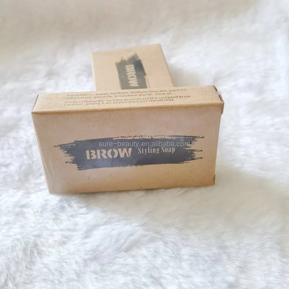 Private Label Natural Brows Soap Long Lasting Brow Styling Soap with Eyebrow Brush