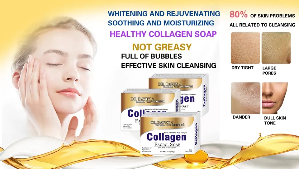 Collagen Facial Soap Double Whitening Made with 100% Pure Collagen New Soap