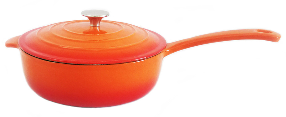 Orange Color Cast Iron Enamel Nonstick Saucepan