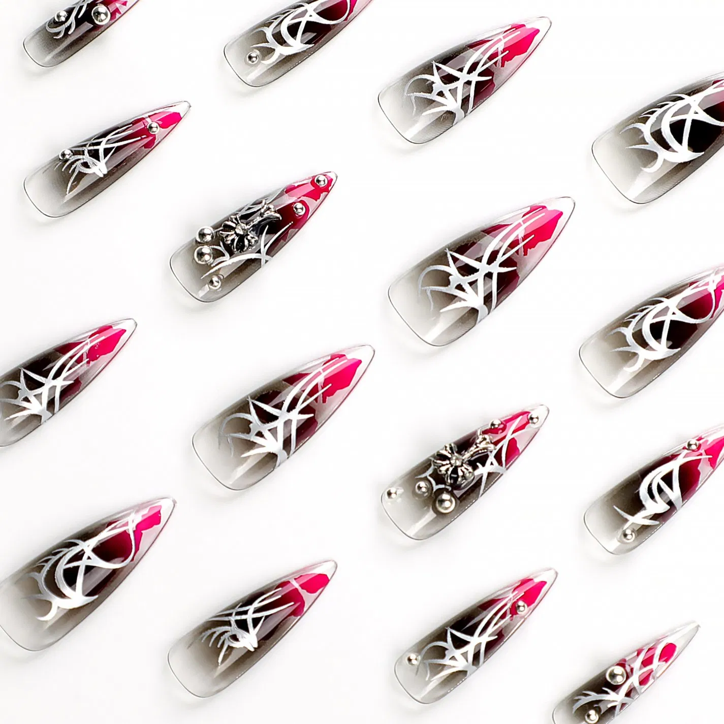 2026 New Dark Cross Nail Patch False Nail