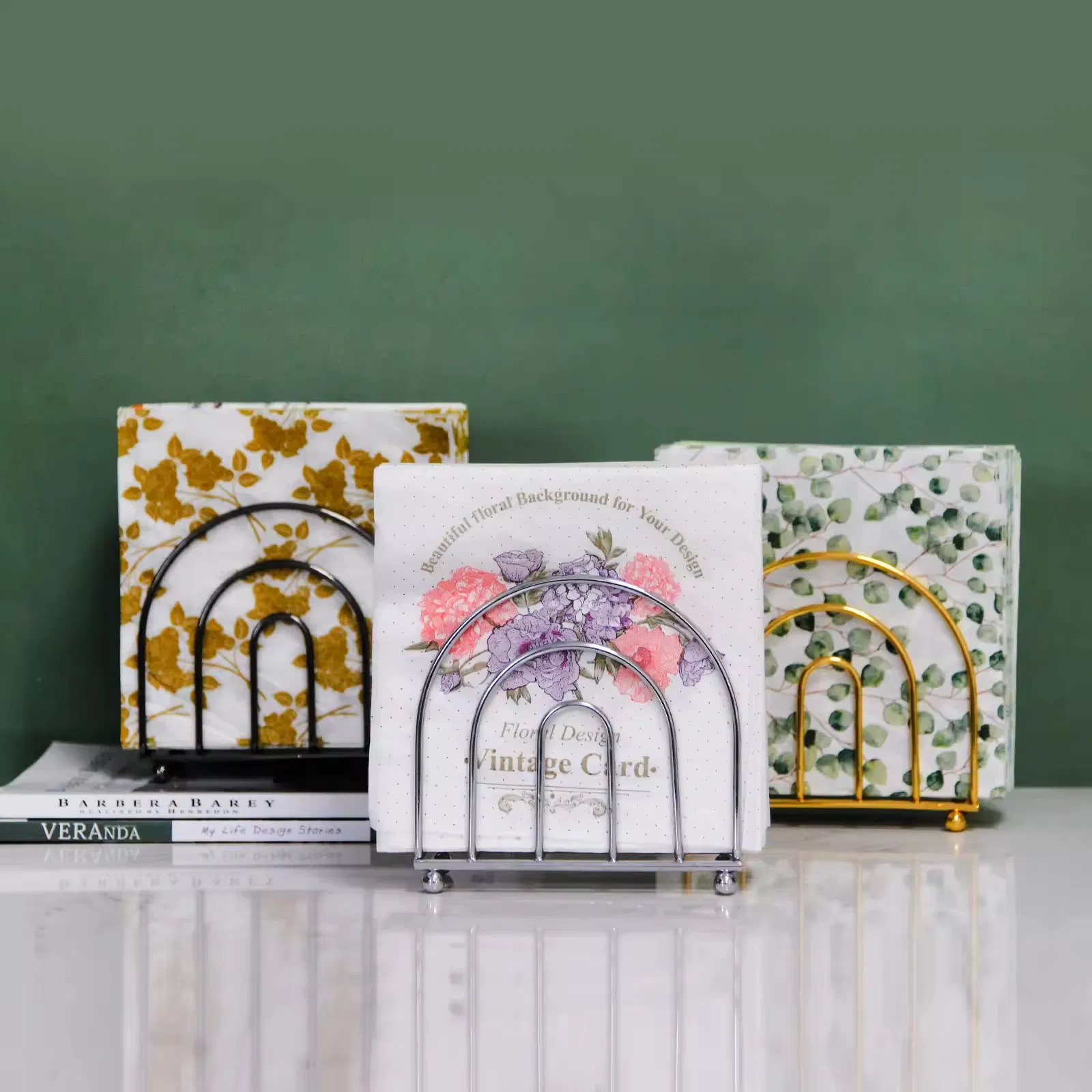 Factory Price Originality Roundness Tissue Holder Stylish Vertical Molding Desktop a Napkin Holder