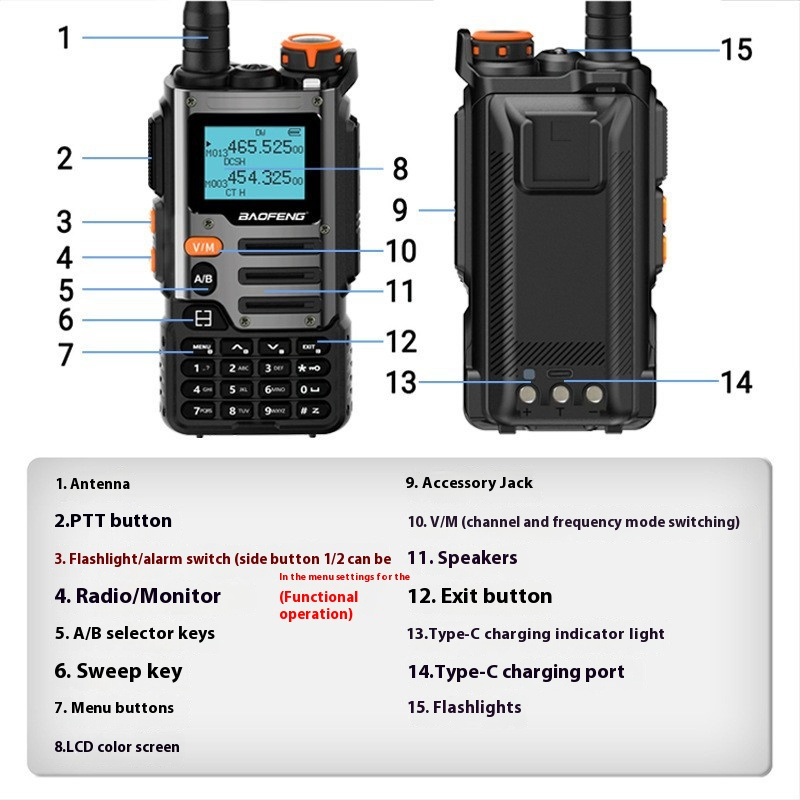 Bf-K686 Frequency Band Type-C Outdoor High Power Walkie Talkie