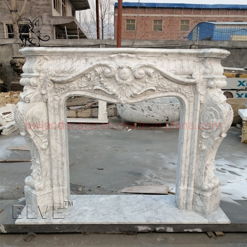 European Style Cheap Freestanding Decorative Marble Fireplace Frame Fireplace Stone for Home