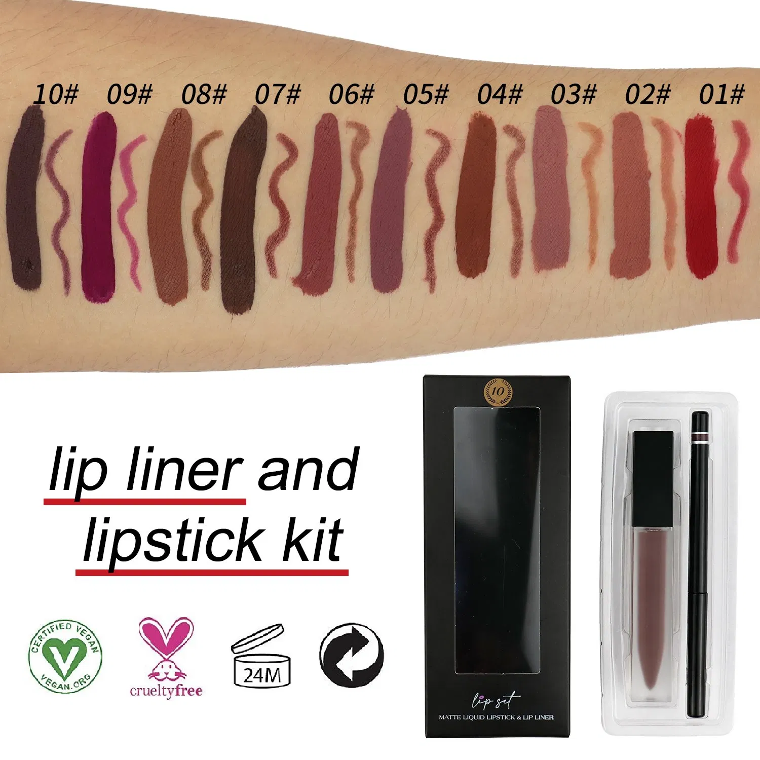 Big Lips Waterproof Lip Plumper Gloss Matte Liner Liquid Lipstick Gift Set