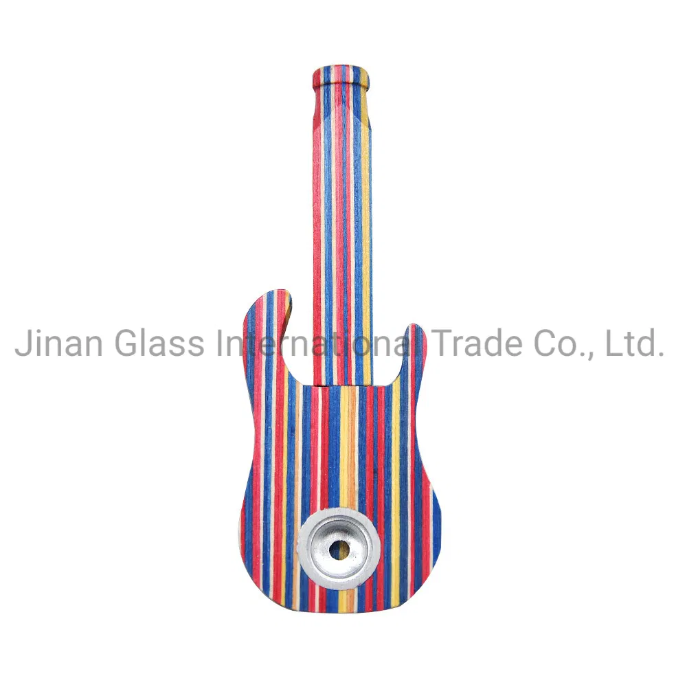 Creative Guitar-Shaped Portable Pipe Holder Wooden Pipe Smoking Set
