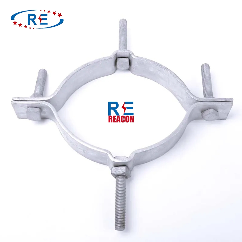 Electric Pole Mounting Clamp Pole Clamp for Pole Line Hardware/Heavy Light Duty Clamp Line Hardware Galvanized Mounting Adapter Fastening Pole Bracket Clamp