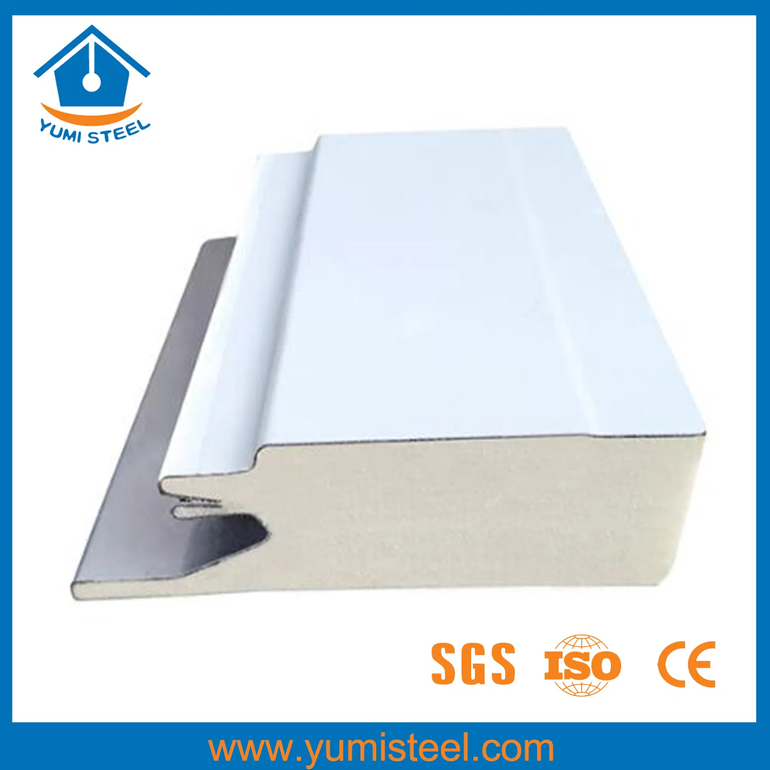 50mm Hidden Screw Joint PU Sandwich Wall Panel with Heat/Sound Insulation