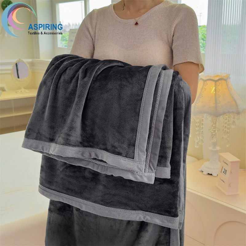 Soft Thick Warm 100% Polyester Solid Flannel Fleece Custom Colors Blanket