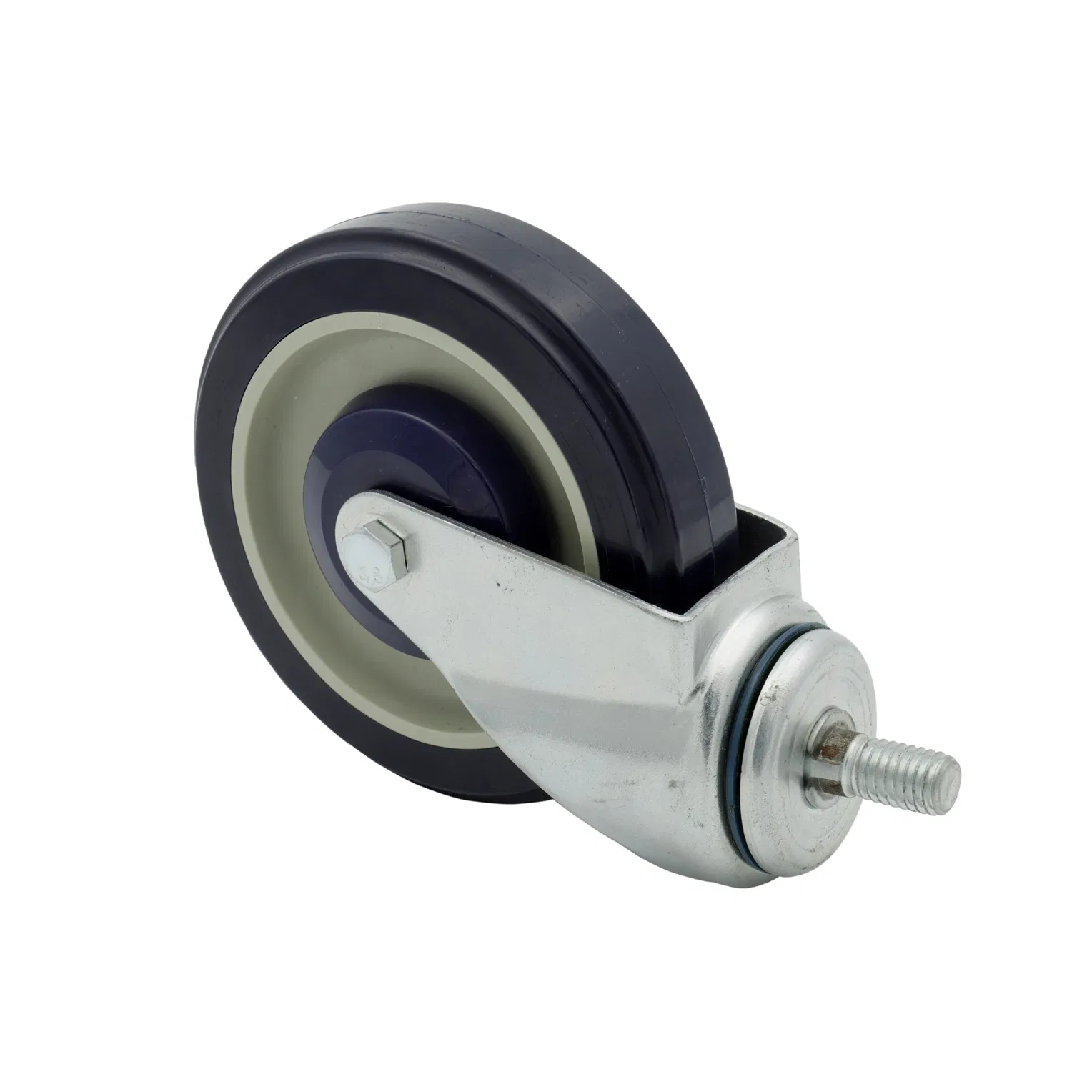 5 Inch Shopping Thread Stem Swivel Caster with PU Wheel