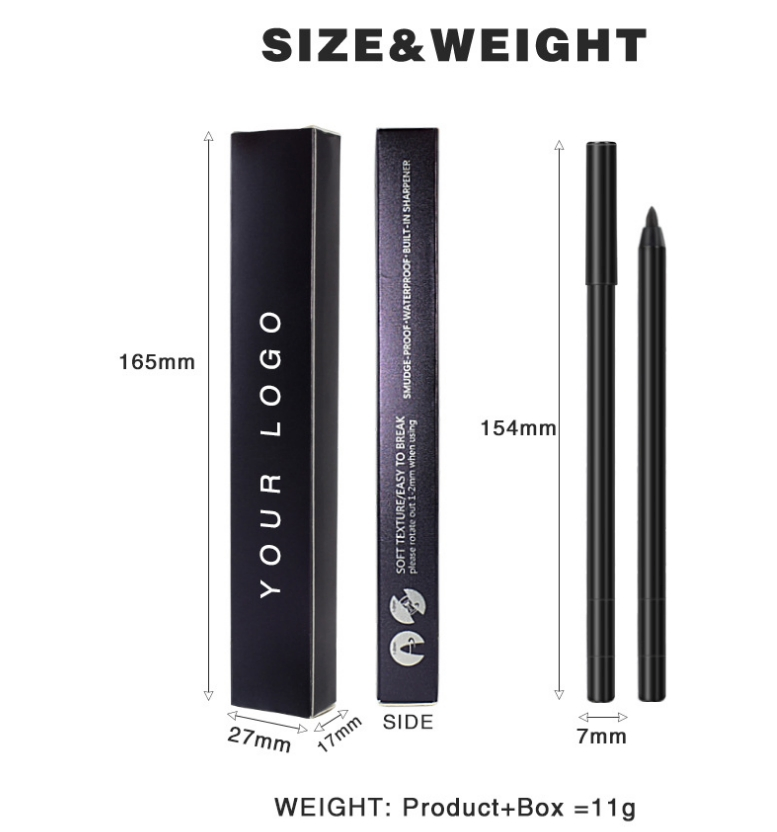 5-Color Matte Gel Eyeliner Pencil Black Velvety Smooth Kajal Easy to Handle and Moisturizing Colored Eyeliner