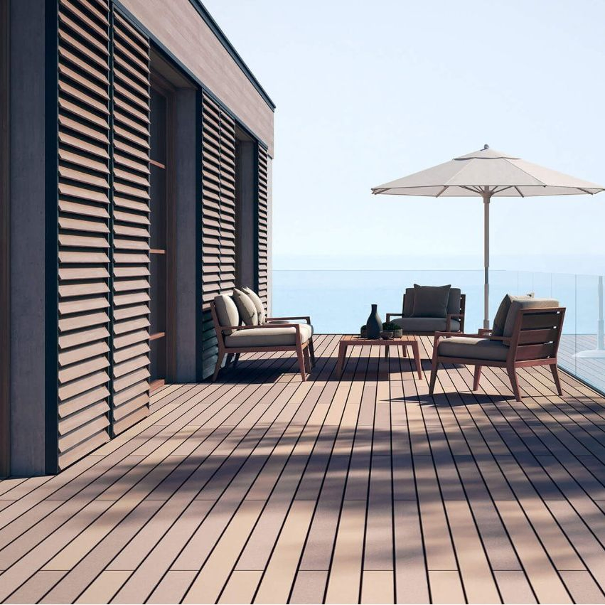 Огнестойкий WPC ламинат и ограждения с эпоксидным покрытием