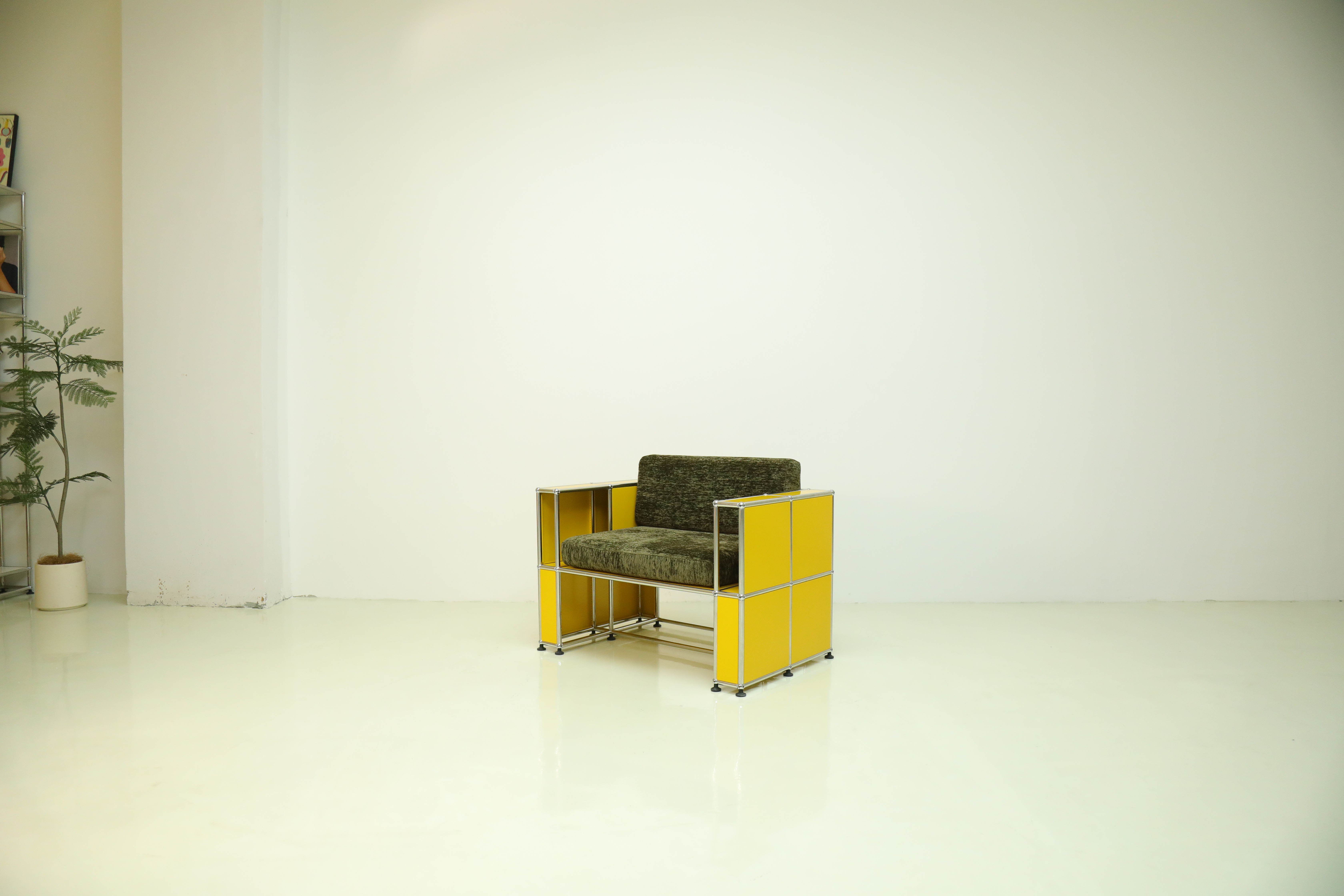 Мебель для гостиной металл нержавейка диван стулья столик минимализм