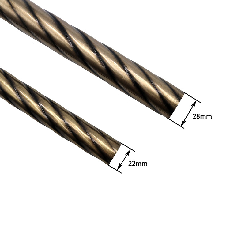 28+22mm Curtain Rod Double Rod Glass Head Roman Twist Rod