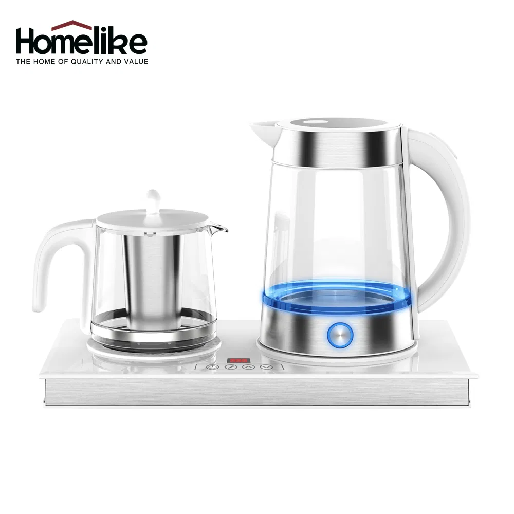 Tea Kettle Tray Set LED Display with Touch Control New Design Automatic Hotel 1.7L Glass Tea Maker Machine
