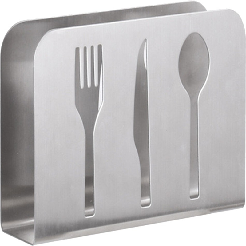 Commercial Square Shape Artistic Stainless Steel Restaurant Napkin Holder