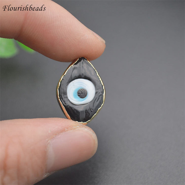 Gold-Plated Multi-Colors Evil Eye Glass Coloured Glaze Loose Beads for Jewelry Making