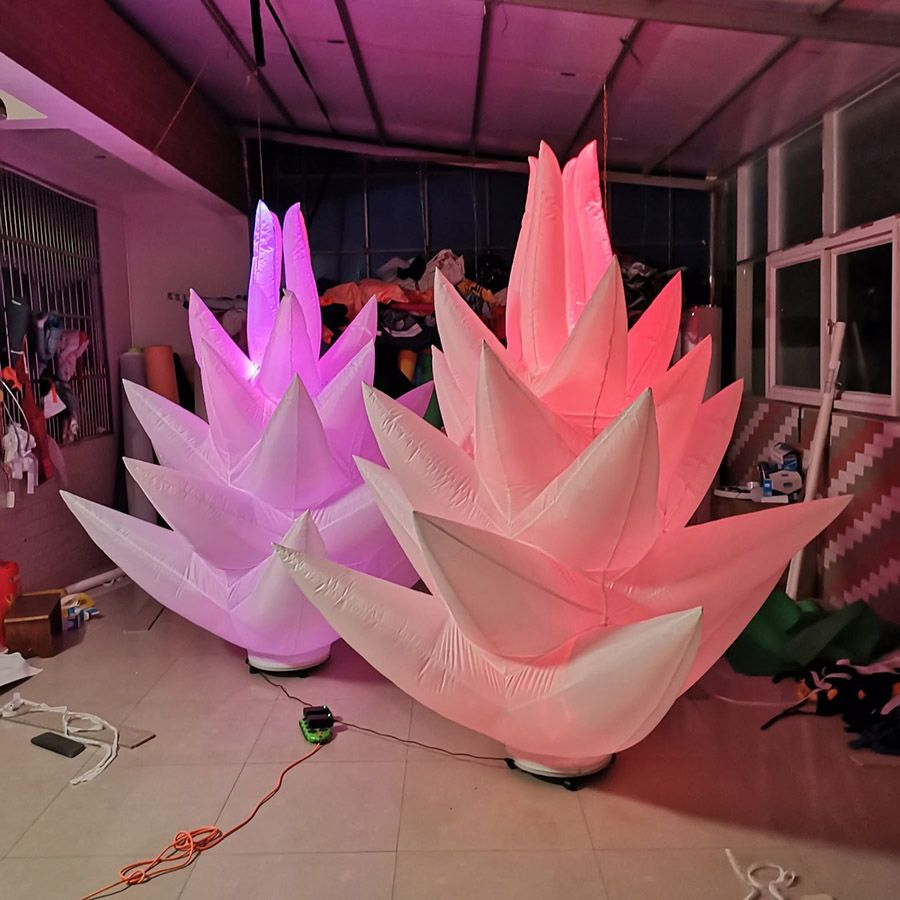 2m/2.5m/3m H Beautiful Inflatable Flame with LED Lights Model Lotus Flame with Electric Blower for Event/Promotion/Activities Decoration