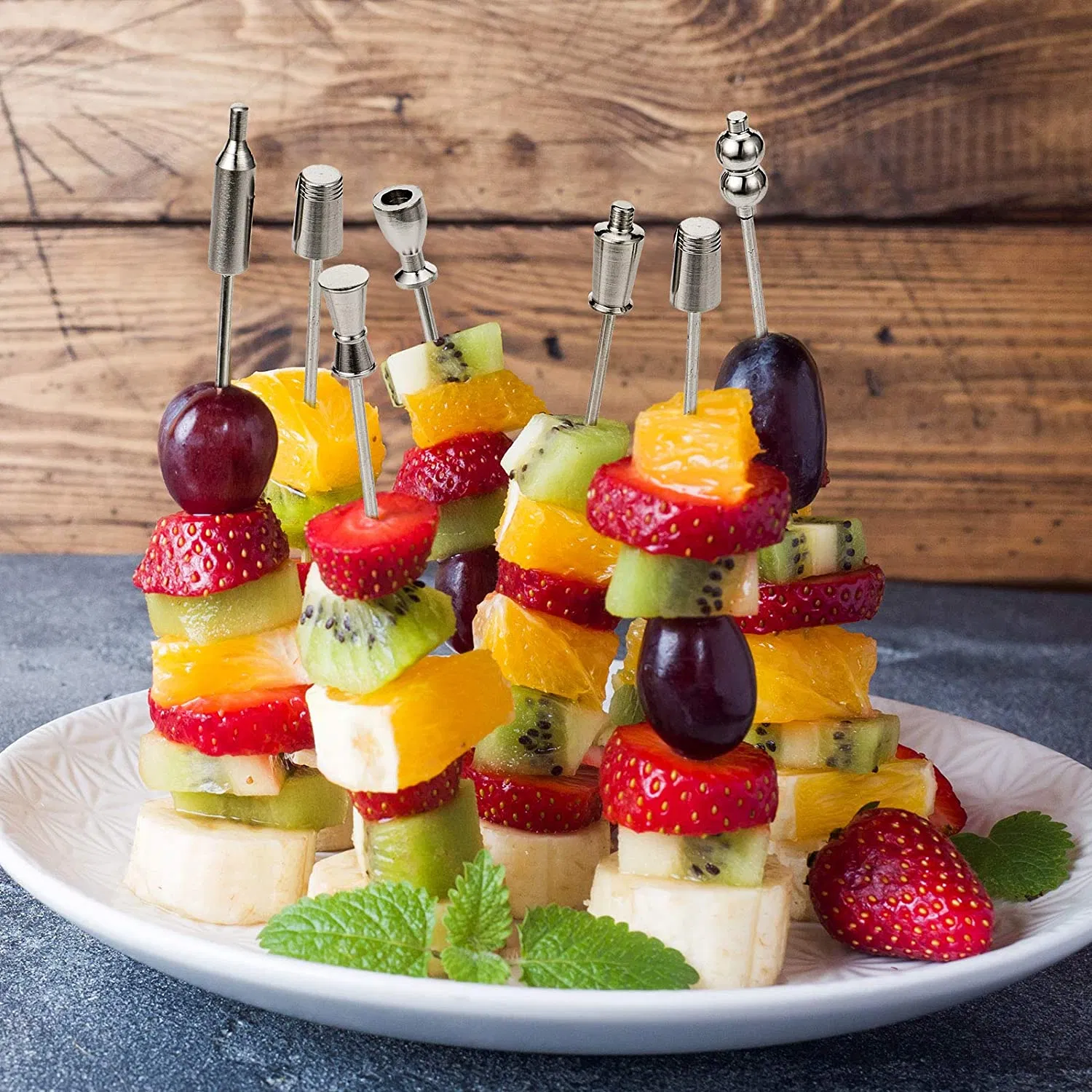 Stainless Steel Cocktail Martini Picks Reusable Metal Cocktail Skewers 4.3 Inch Bar Garnish Picks for Glenkinchie Glenleven Glenlivet