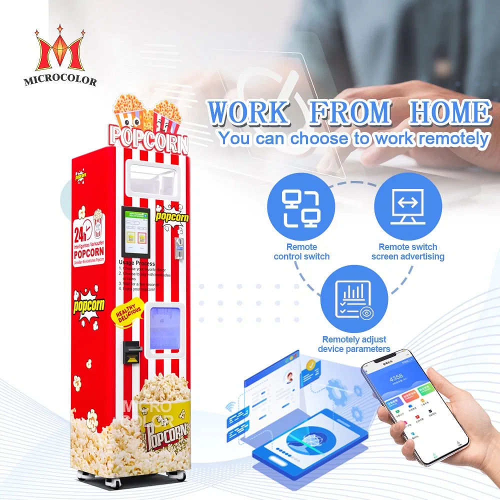 Custom Shopping Mall Cinema Commercial Automatic Multi Flavor Popcorn Vending Machine