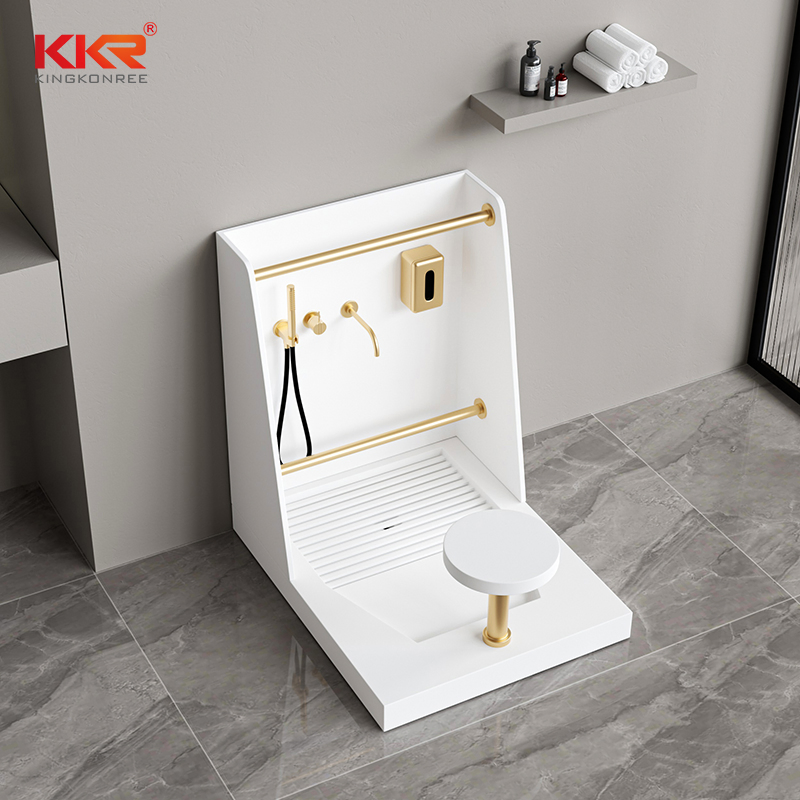 Premium Wudu Basin – Islamic Ablution Solid Surface Sink for Mosques & Prayer Rooms