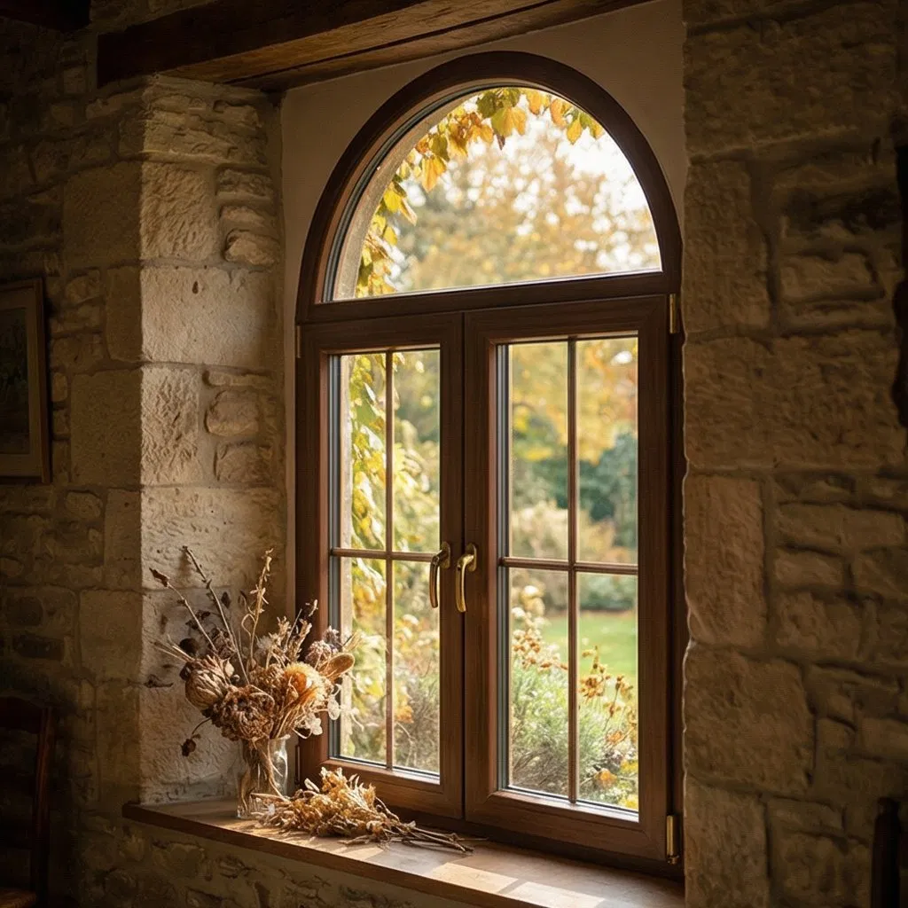 Custom Cold-Formed Arch Aluminum-Clad Wood Windows for Architectural Detailing