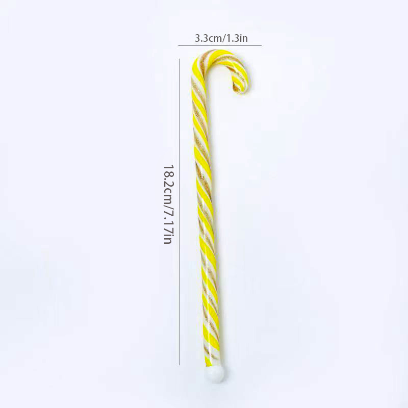 OEM Creative Christmas Series Colored Striped Glass Coffee Stirring Rod Glass Honey Stirring Mixing Stick