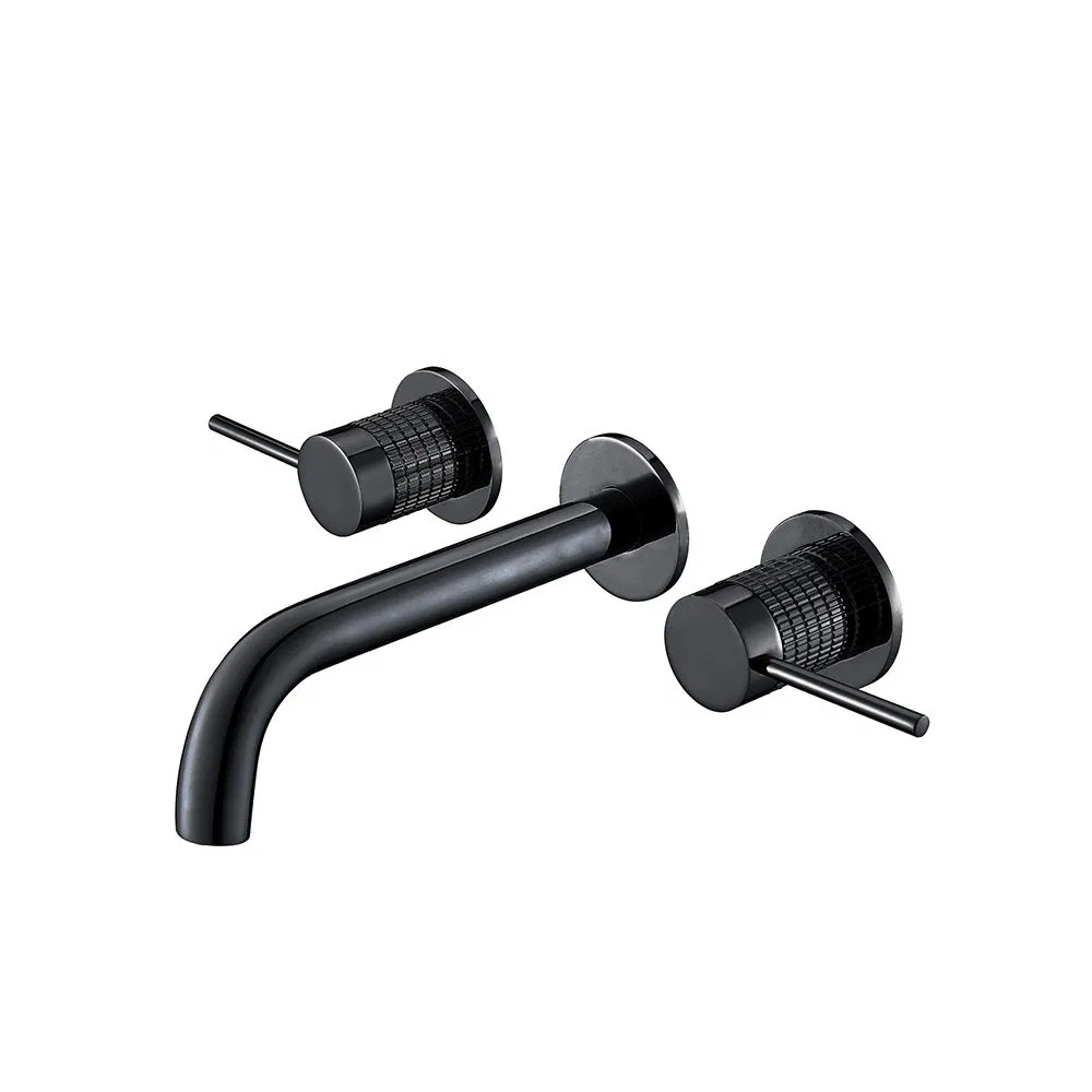 Смеситель для раковины настенный, матовый черный