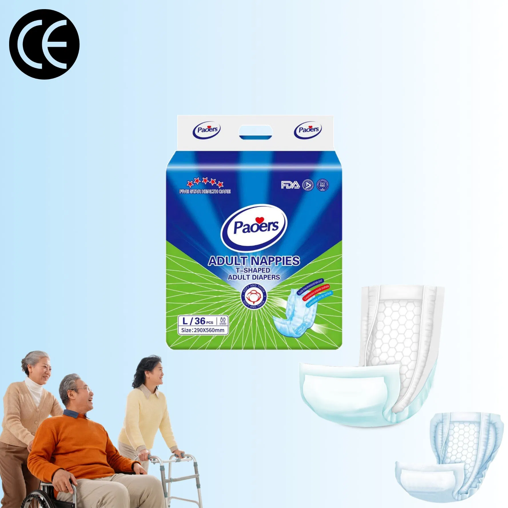 Disposable Adult Diaper Inner Pad Shape Insert Pad Nappy in Bulk Free Sample