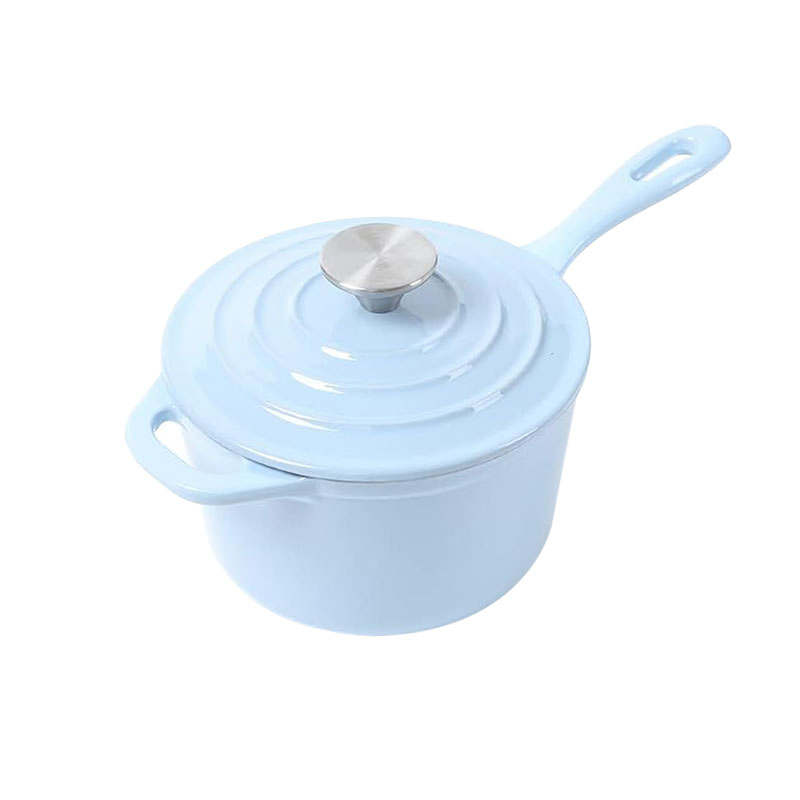 Hot Sale High-Quality Kitchen Camp Small Saucepan Cast Iron Enamel Milk Boiling Saucepan with Lid