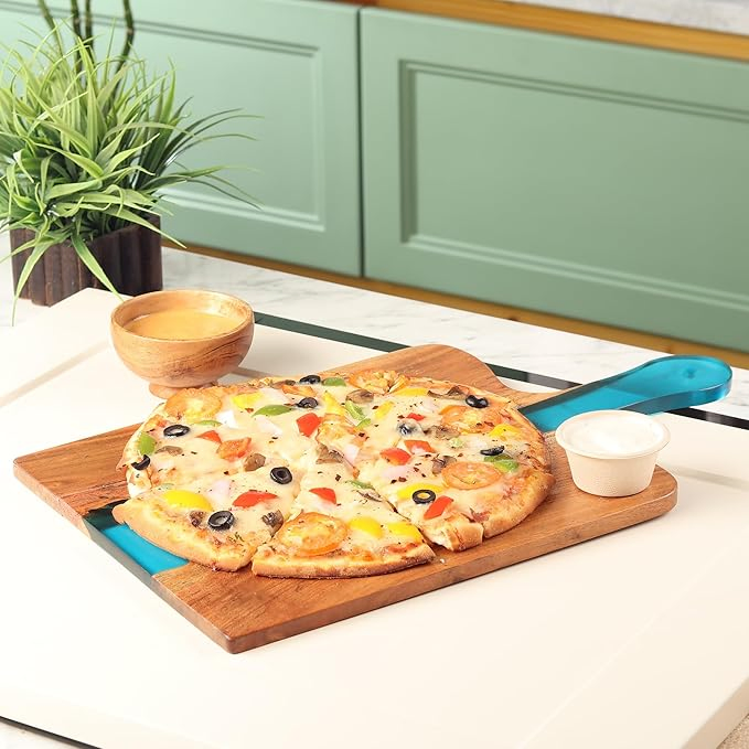 Wooden Epoxy Serving Board Acacia Wood Cheese Platter Resin Wood Serving Tray