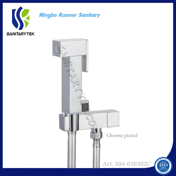 Wall Mounted Brass Toilet Bidet Spray Square Shattaf Kit