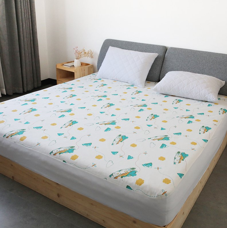 Fine Sulfur Pure Cotton Breathable Mite Resistant Waterproof Fitted Sheet Bedspread Dustproof Aunt Pad