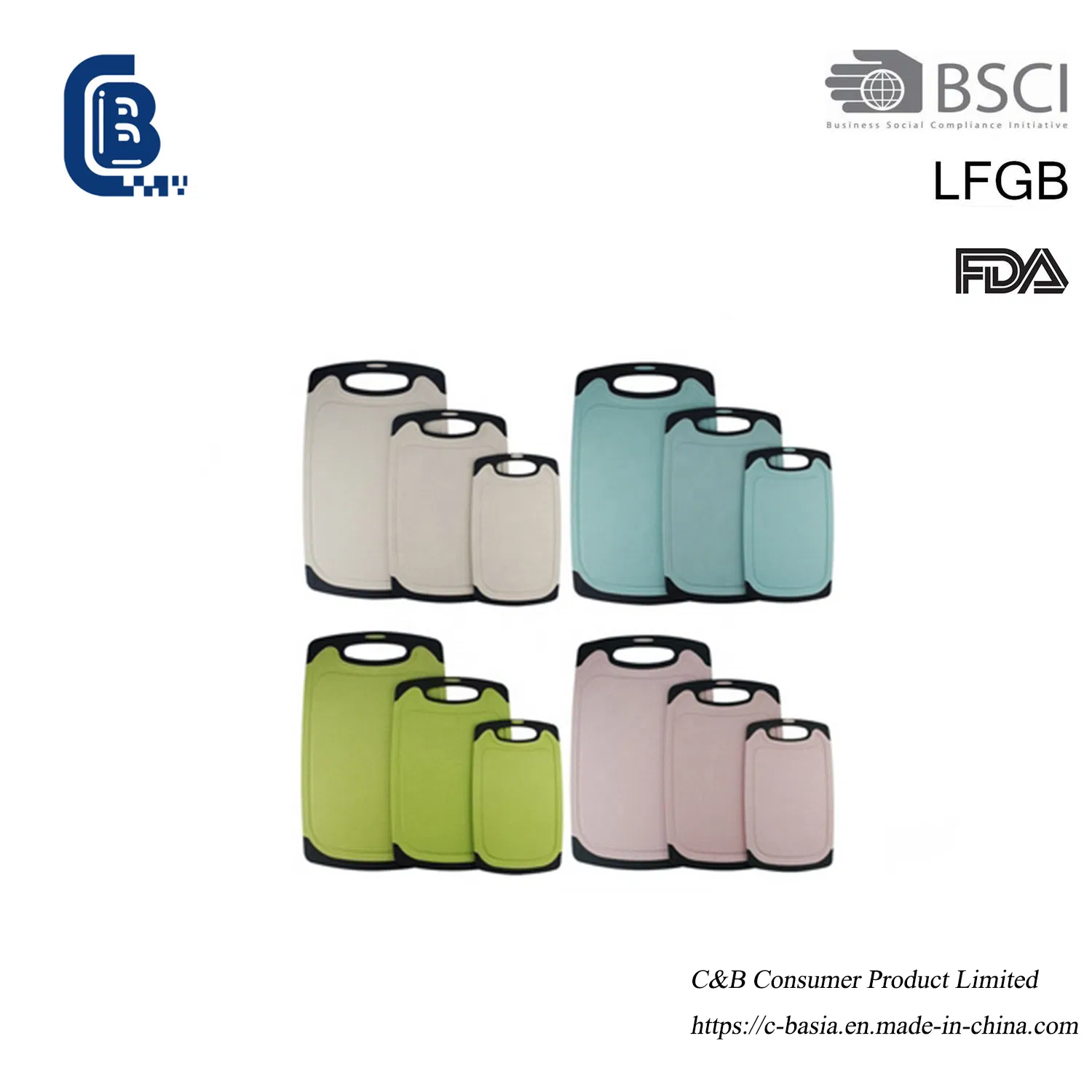 Color-Coded Food Cutting Boards (4PCS) - Kitchen Set with Stand, Dishwasher Safe