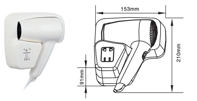 1200W Hot Sale Popular New Style Wall Mount Hotel Body and Hair Dryer 10%off