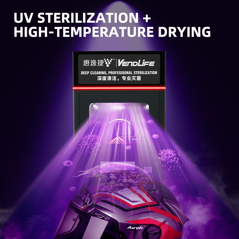 Vendlife Dual Compartment Cleaning and Disinfection Bike Motorcycle Helmet Cleaning Vending Machine Shoes Vendo Machine for Dry Washing and Deodorant