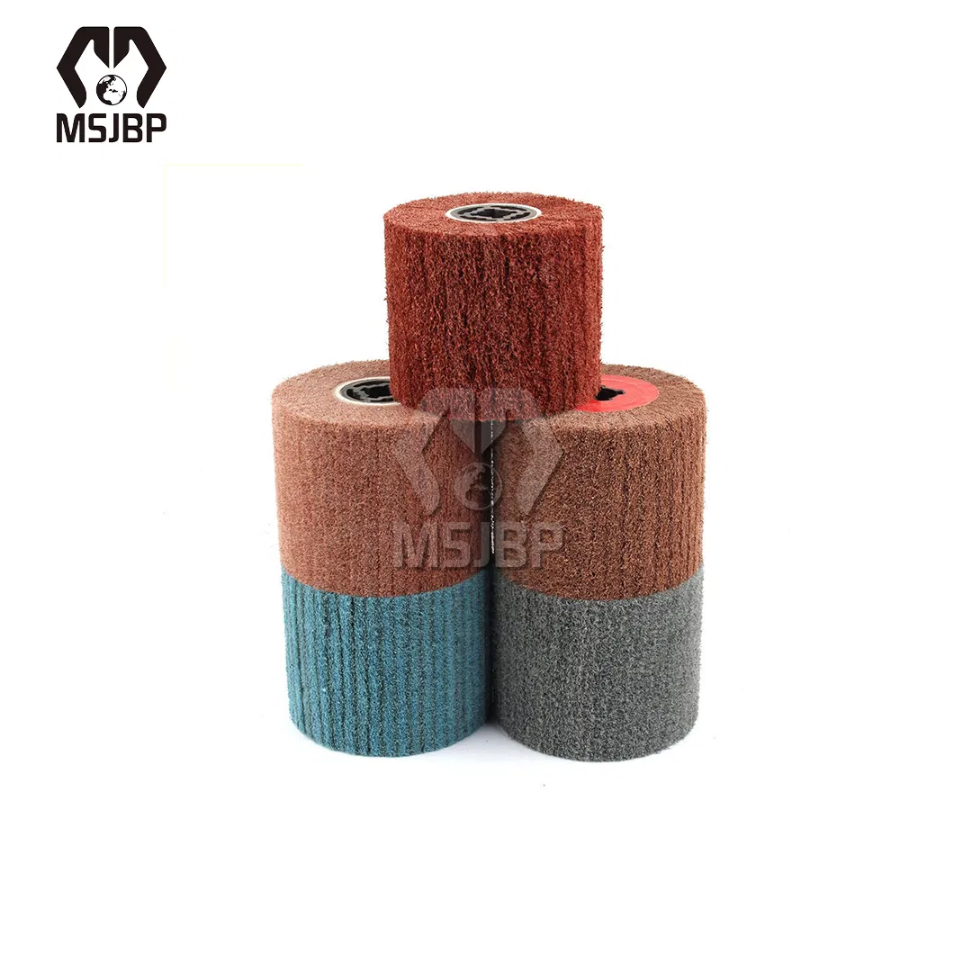 Msjbp Abrasive Polishing Brush China Wholesalers 19mm 50mm 76mm 25mm Inner Bore Non Woven Wire Abrasive Drawing Polishing Brush