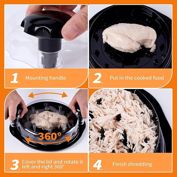 Large Plastic Manual Non Slip Kitchen Cooked Meat Shredding Chicken Brest Shredder Machine Large Chicken Shredder Tool Twist